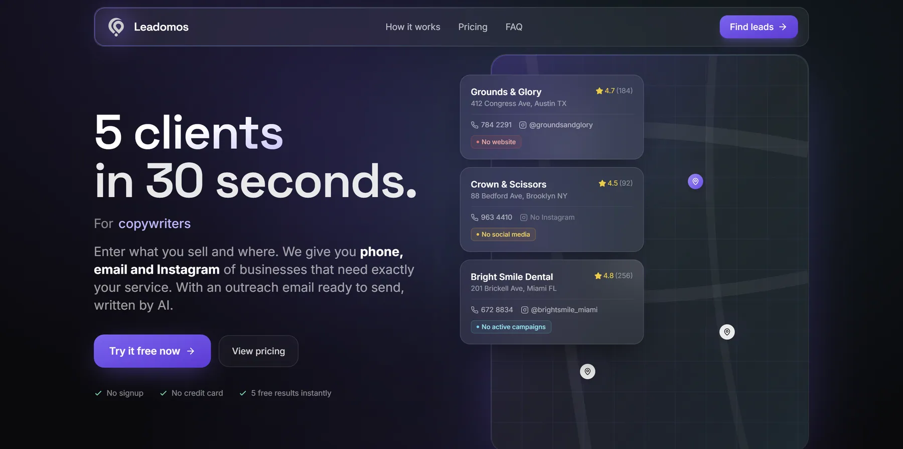 Leadomos — New clients, on autopilot — vista 1