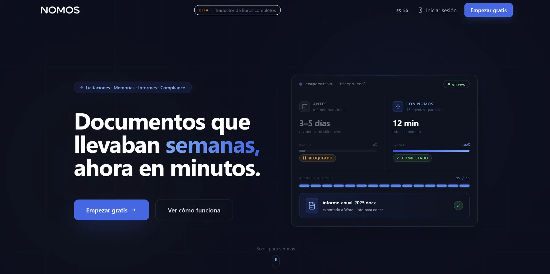 Nomos — Documents in minutes — vista 1